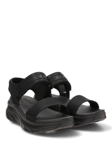 Sandalia textil con cuña media y plantilla memory foam de mujer SKECHERS 119226