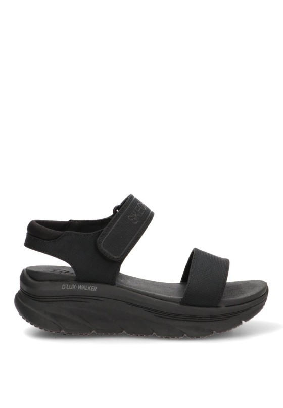 Sandalia textil con cuña media y plantilla memory foam de mujer SKECHERS 119226