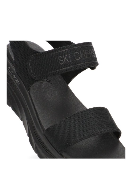 Sandalia textil con cuña media y plantilla memory foam de mujer SKECHERS 119226