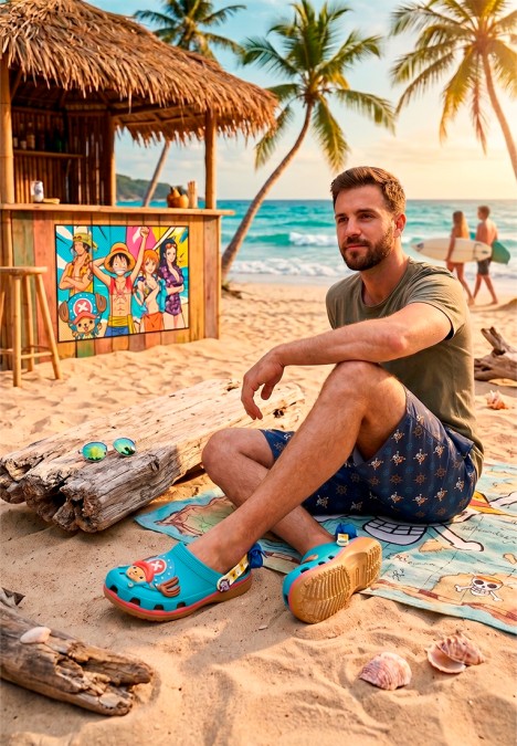 Zueco playa de goma azul para hombre CROCS 212794