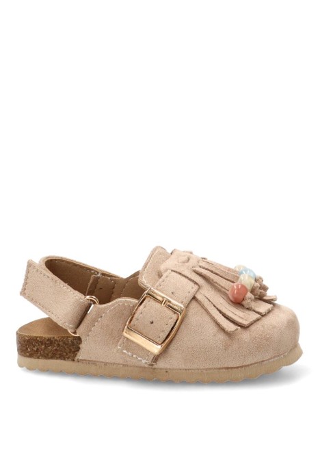 Zueco beige con cierre de velcro para niña BUBBLE BOBBLE C1771