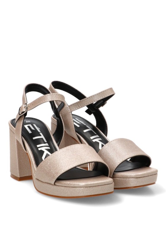 Sandalia plateada de vestir para mujer ETIKA 90008