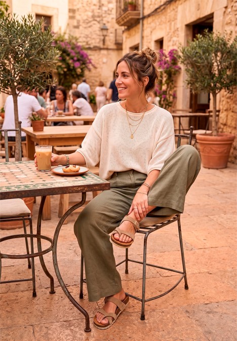 Sandalia taupe de mujer AUTENTI 3572