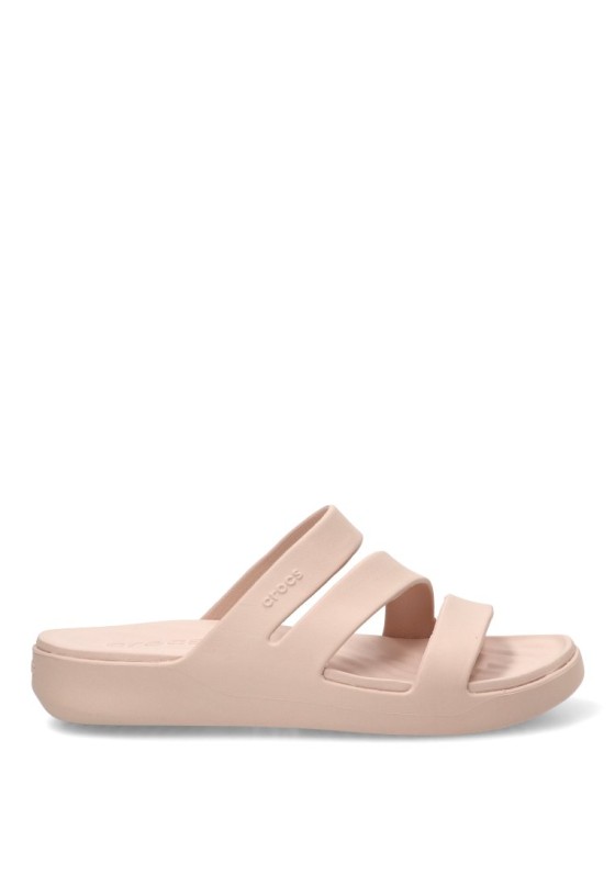 Sandalia de playa beige con suela plana para mujer CROCS 209587