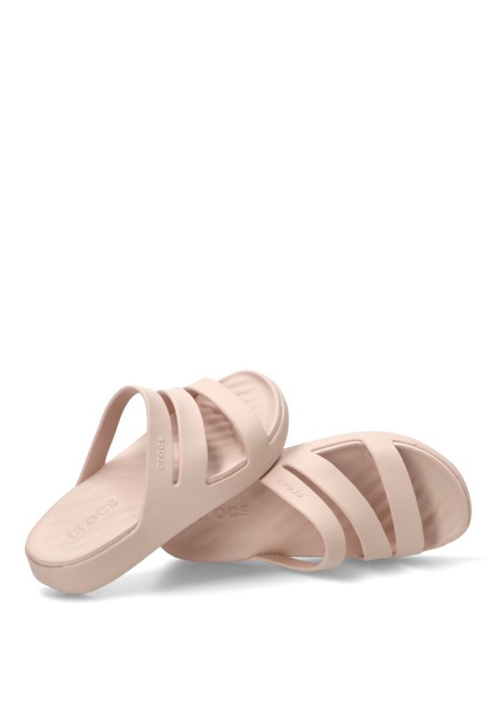 Sandalia de playa beige con suela plana para mujer CROCS 209587