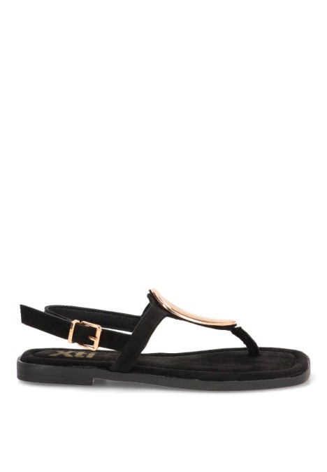 Sandalia de mujer XTI 145494 en antelina negra