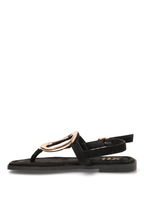 Sandalia de mujer XTI 145494 en antelina negra