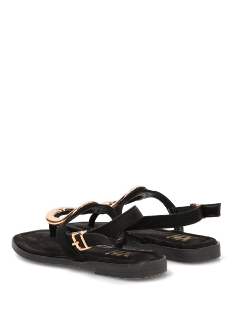 Sandalia de mujer XTI 145494 en antelina negra