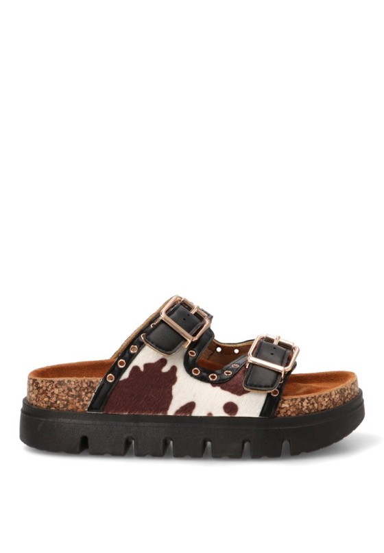 Sandalia para mujer STAY 27-3052 en color vaca con suela doble y plataforma BIOS