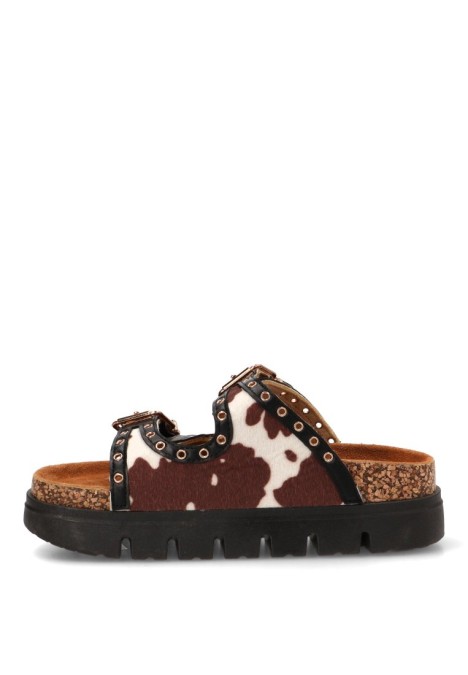 Sandalia para mujer STAY 27-3052 en color vaca con suela doble y plataforma BIOS