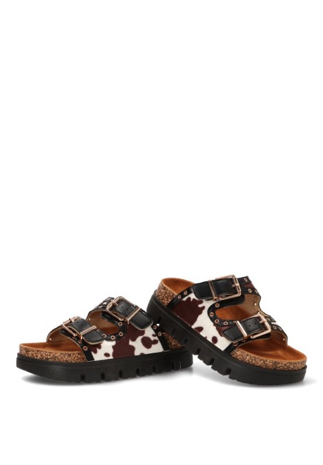 Sandalia para mujer STAY 27-3052 en color vaca con suela doble y plataforma BIOS
