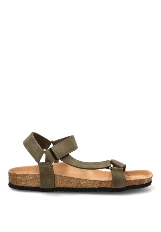 Sandalia kakhi con cierre de velcro para hombre STAY 27-3007C