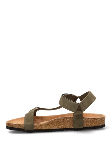 Sandalia kakhi con cierre de velcro para hombre STAY 27-3007C