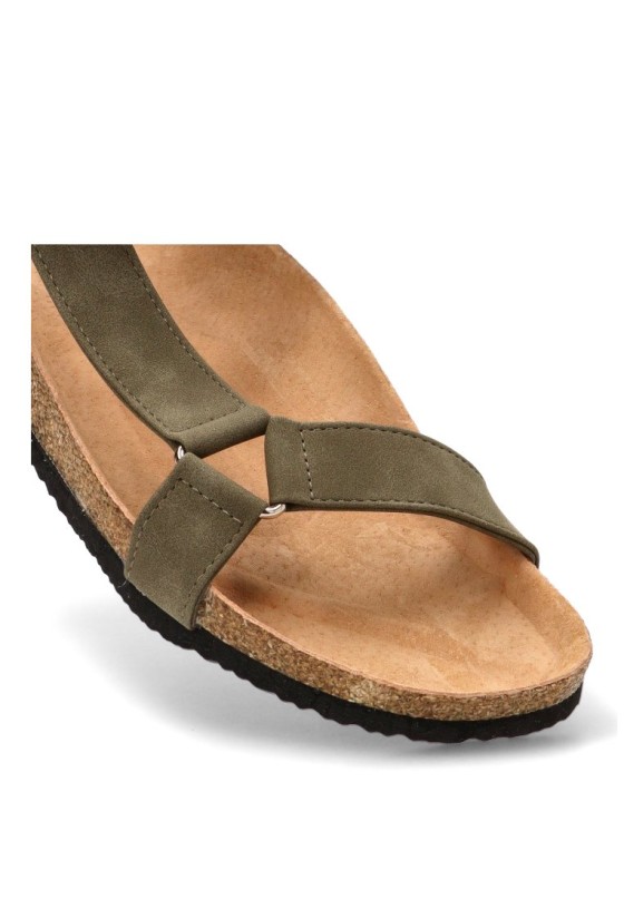 Sandalia kakhi con cierre de velcro para hombre STAY 27-3007C