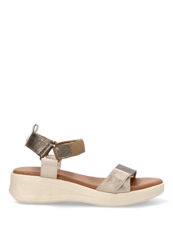 Sandalia de cuña media MARIA MARE 68710 en bronce sintético para mujer