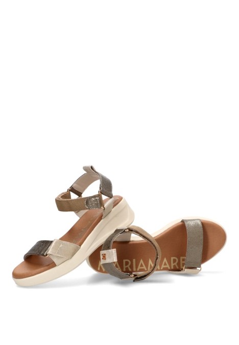 Sandalia de cuña media MARIA MARE 68710 en bronce sintético para mujer