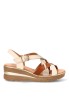 Sandalia cuña media 691 de mujer FLEX PIES en piel beige