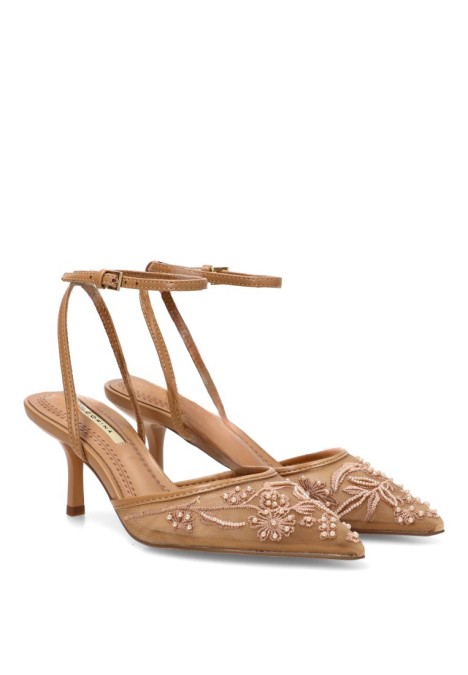 Salón camel con tacón medio de mujer LUNA M6242