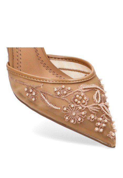 Salón camel con tacón medio de mujer LUNA M6242
