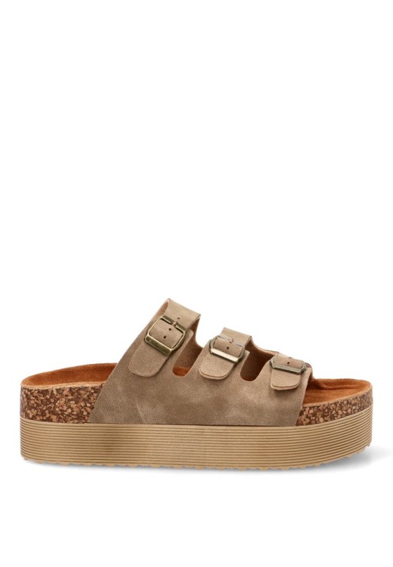 Sandalia plataforma con suela doble para mujer STAY 27-3048 taupe