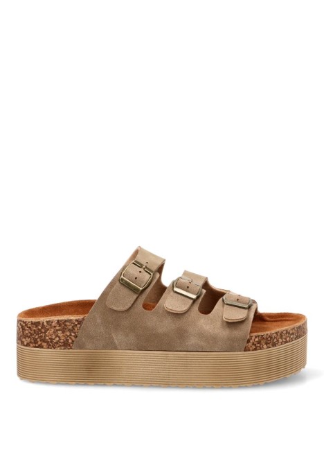 Sandalia plataforma con suela doble para mujer STAY 27-3048 taupe