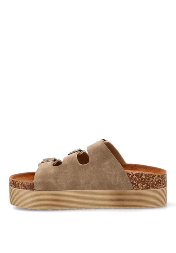 Sandalia plataforma con suela doble para mujer STAY 27-3048 taupe