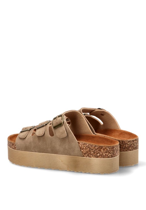 Sandalia plataforma con suela doble para mujer STAY 27-3048 taupe