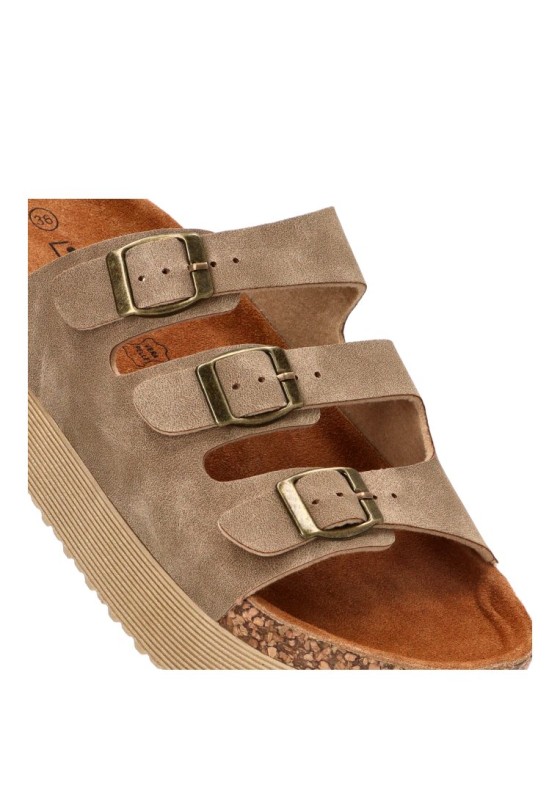 Sandalia plataforma con suela doble para mujer STAY 27-3048 taupe