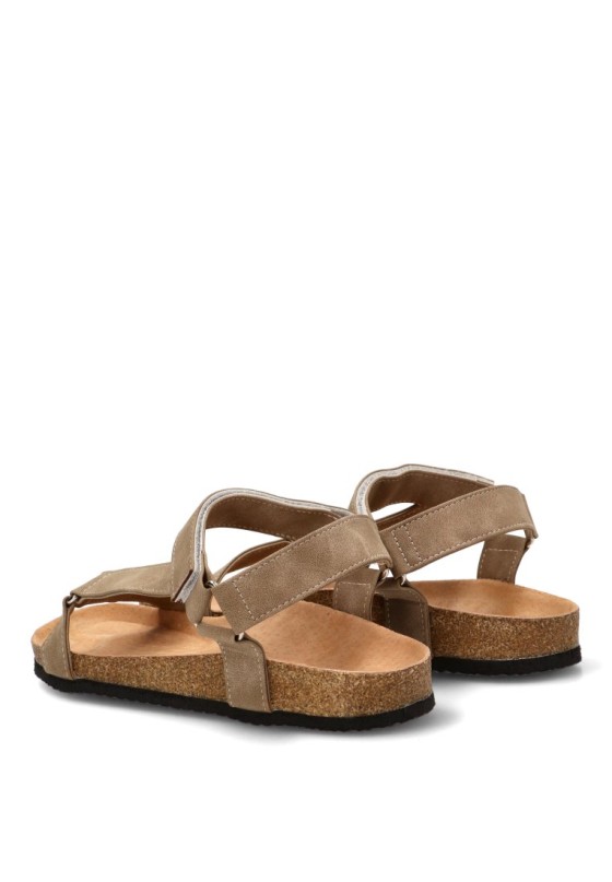 Sandalia taupe de hombre STAY 27-3007C con suela plana