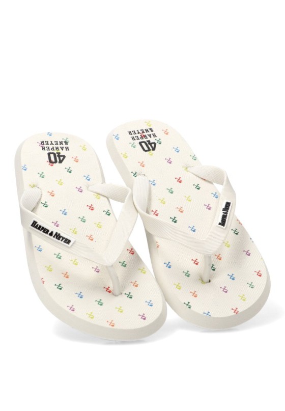 Sandalia de playa blanca CHANCLA ICON para hombre HARPER & NEYER, de goma con suela plana
