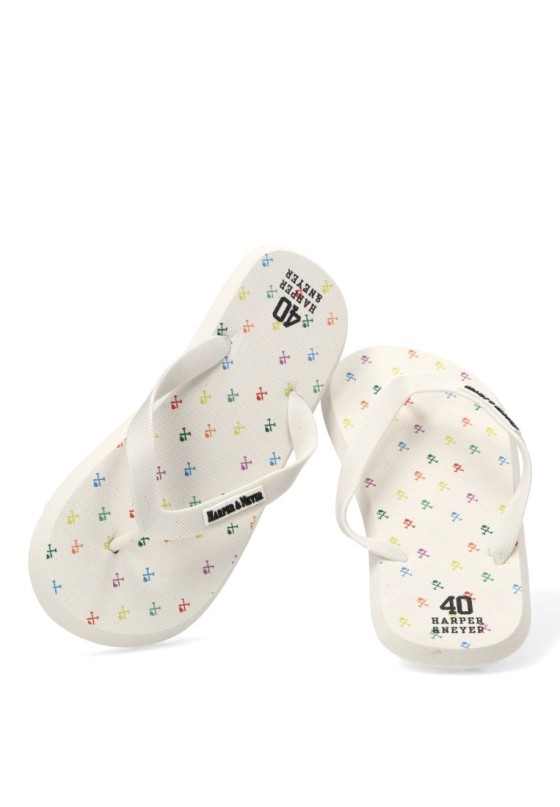 Sandalia de playa blanca CHANCLA ICON para hombre HARPER & NEYER, de goma con suela plana