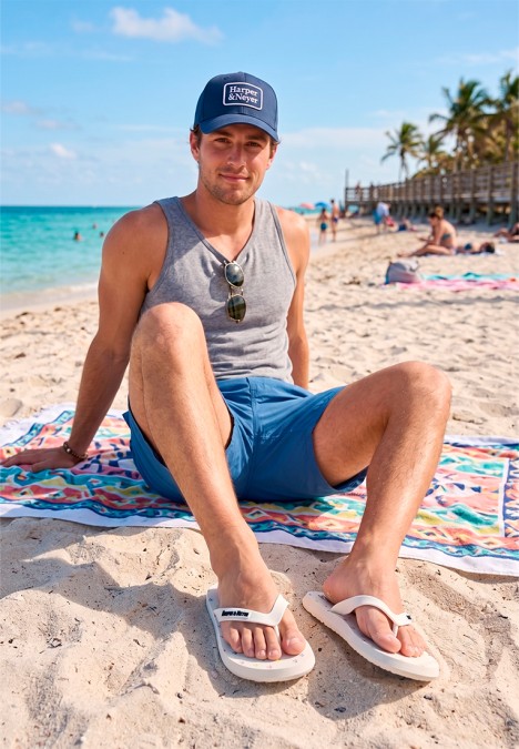 Sandalia de playa blanca CHANCLA ICON para hombre HARPER & NEYER, de goma con suela plana