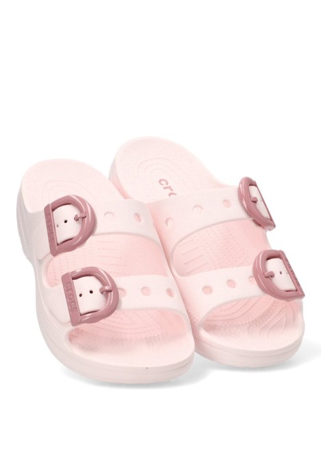 Sandalia de playa color hielo con hebilla y suela plana de mujer CROCS 212867