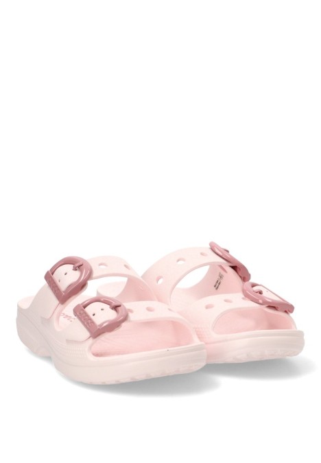 Sandalia de playa color hielo con hebilla y suela plana de mujer CROCS 212867