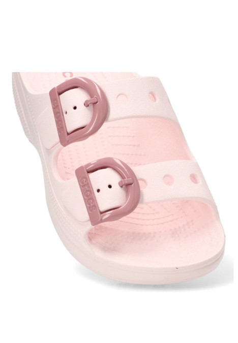 Sandalia de playa color hielo con hebilla y suela plana de mujer CROCS 212867