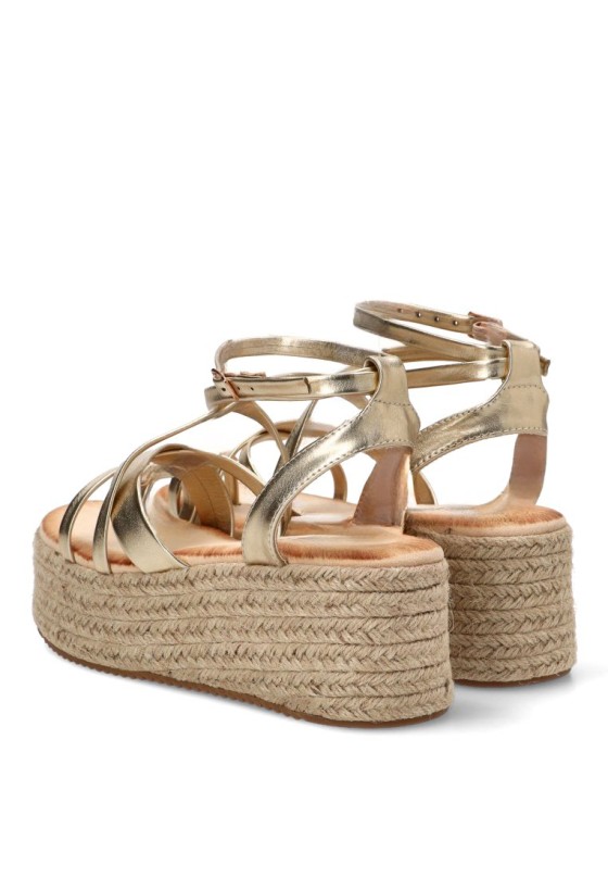 Sandalia TINAS 6012 oro con cuña media para mujer