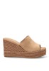 Zueco con cuña alta de mujer BUONAROTTI CF5761 en antelina kakhi