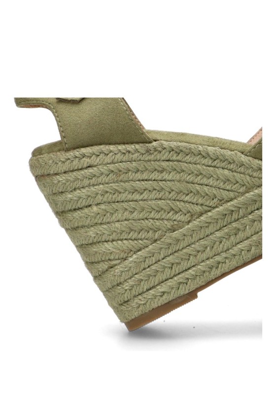 Alpargata BUONAROTTI CF-5319 verde con cuña alta de mujer