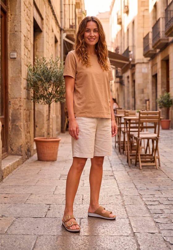 Sandalia CP61 con suela plana de mujer