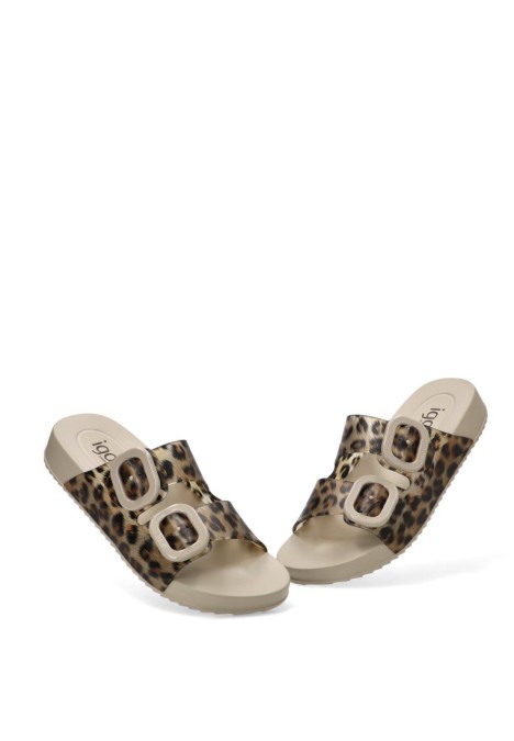 Chanclas de playa HABANA LEO beige para mujer IGOR