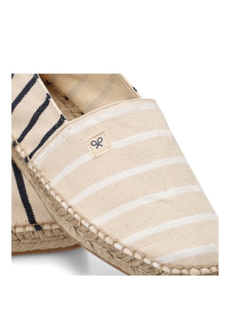 Esparteña valenciana textil con suela plana a rayas azul marino y blanco de hombre SILBON 1021401012