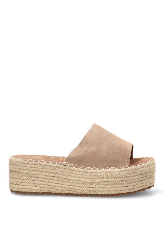 Sandalia beige con suela doble de mujer ETIKA 10056