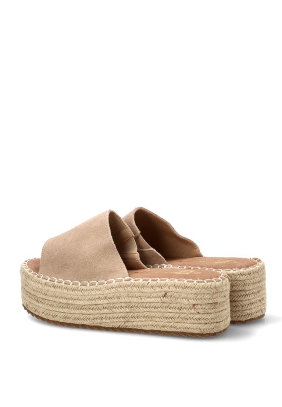 Sandalia beige con suela doble de mujer ETIKA 10056