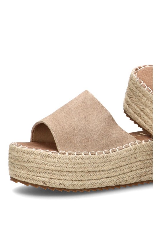 Sandalia beige con suela doble de mujer ETIKA 10056
