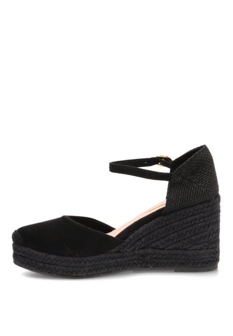 Alpargata LUNA TREND M5391 con cuña alta en antelina negra