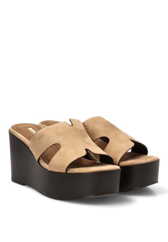 Zueco Luna Trend con cuña alta en antelina M6371