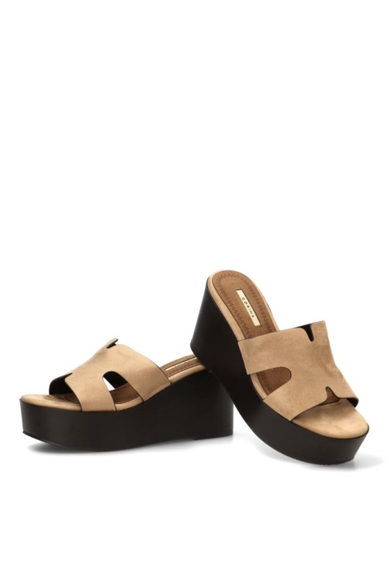Zueco Luna Trend con cuña alta en antelina M6371