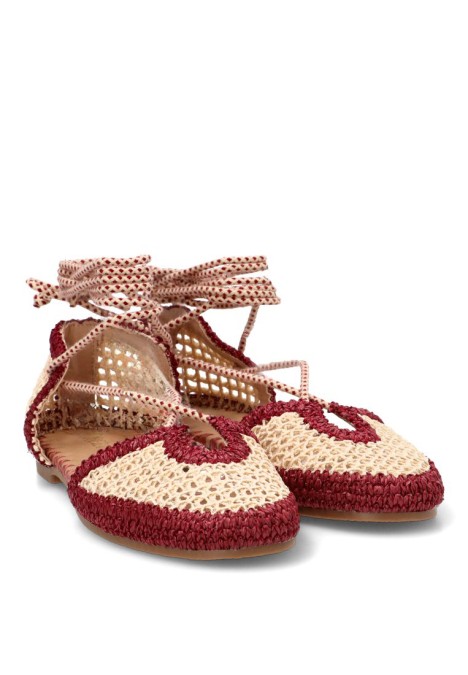 Bailarina crochet P125 burdeos de mujer CEREZA
