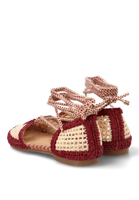 Bailarina crochet P125 burdeos de mujer CEREZA