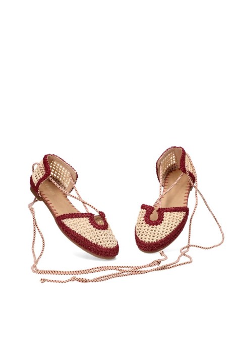 Bailarina crochet P125 burdeos de mujer CEREZA